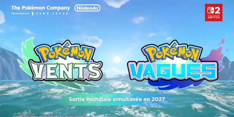 Pokémon Vents et Vagues annoncé : sortie mondiale en 2027