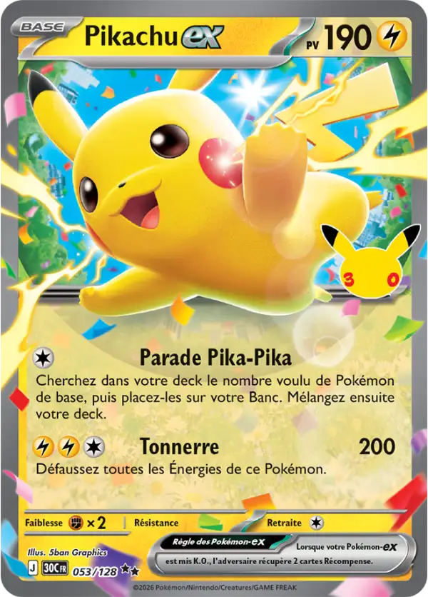 Pikachu ex, Carte 053/128