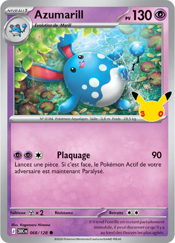 Azumarill, Carte 068/128