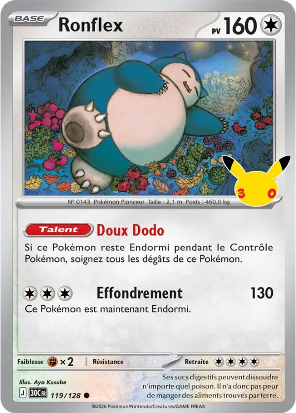 Ronflex, Carte 119/128