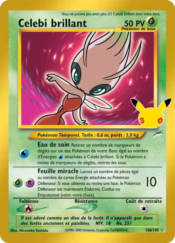 Celebi brillant, Carte NDE 106
