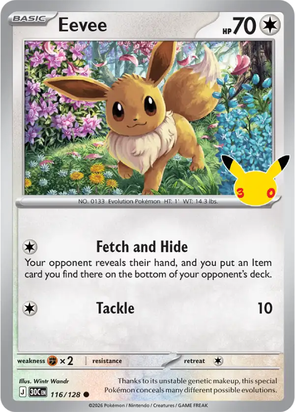 eevee pokemon card value - 133/165 - Pokemon 151 - Reverse Foil Colorless Colorless Whiny Voice Choose a random card from your opponents hand Eevee (Mythical Island #61/86, 1-Diamond)