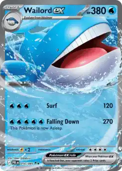 pokemon card wailmer - 040/159 - Journey Together Evolves from null Type Pokemon Card - Crown Zenith