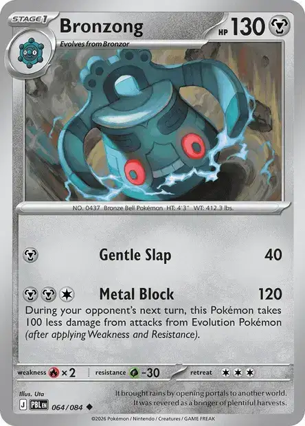 bronzor pokemon card HS Triumphant Common 58/102 Common Card Type Bronzor #028 Wild Force