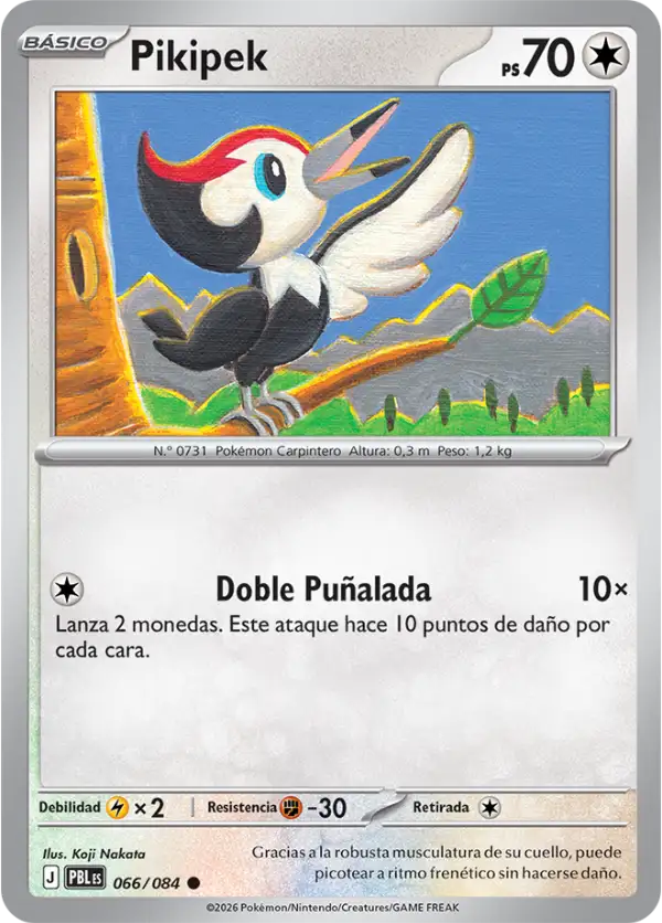 pokemon pikipek card 116/173 Reverse Holo Japanese Colorless Artist Pikipek PBL 066 - Precio