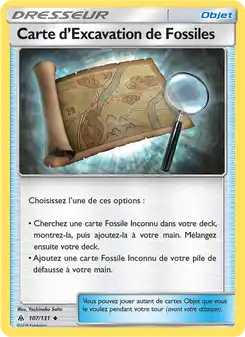 Carte d’Excavation de Fossiles