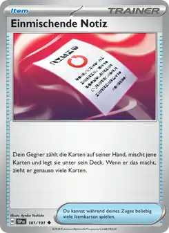 Einmischende Notiz