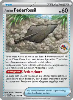 Antikes Federfossil