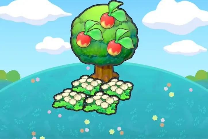 Fleurs duveteuses sous un arbre