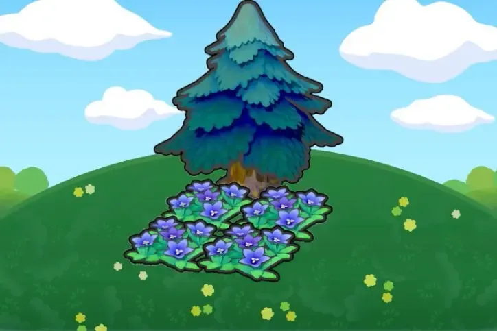 Fleurs splendides sous un arbre